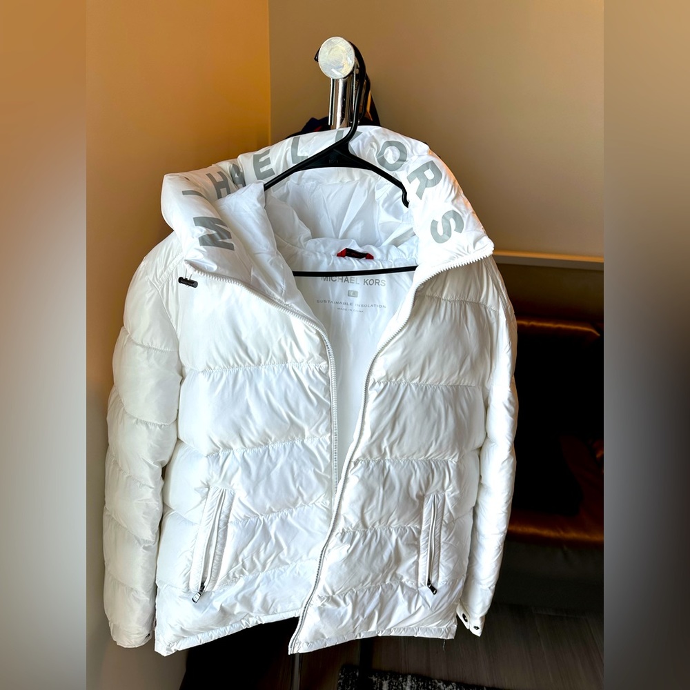 MK all white puffer jacket